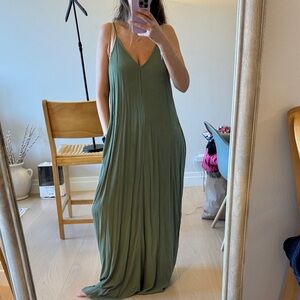 Love Stitch Olive Green Maxi Dress